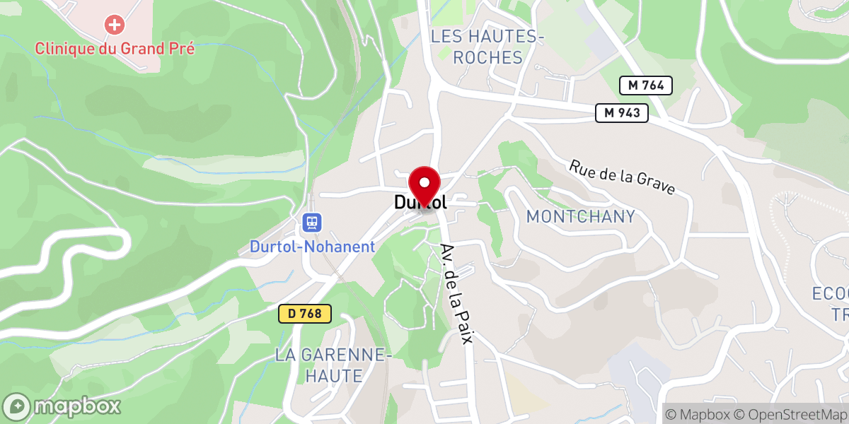 Map showing location of Église Saint Cyr de Durtol