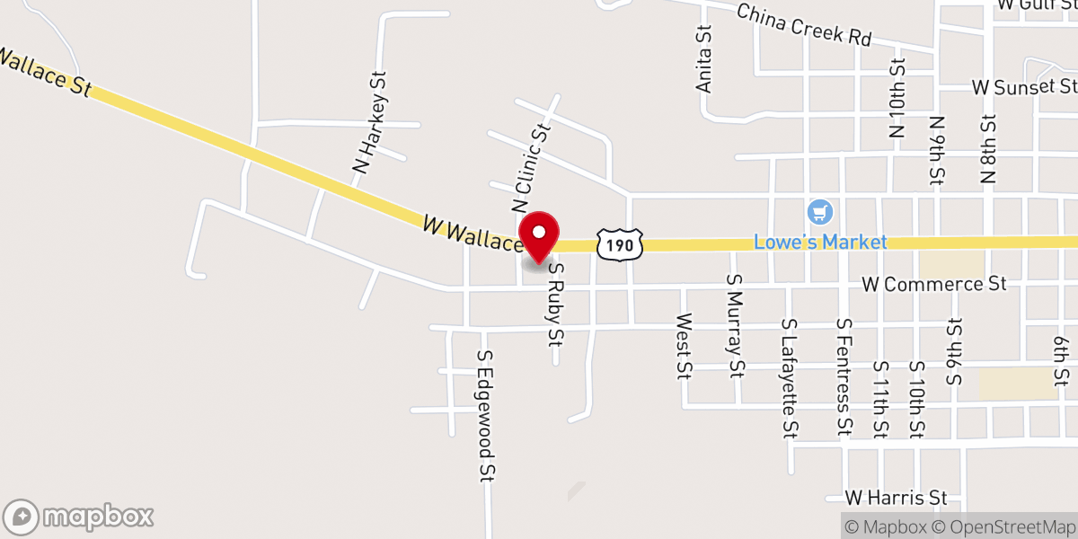Map showing location of Hill Country Bible Church San Saba