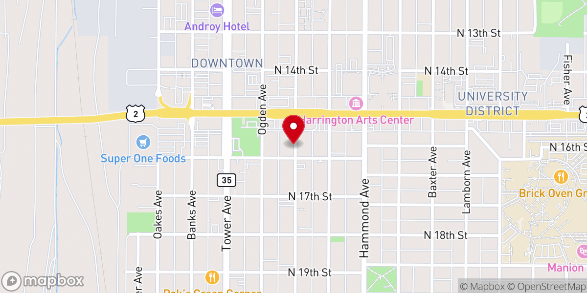 Map showing location of First Baptist Church