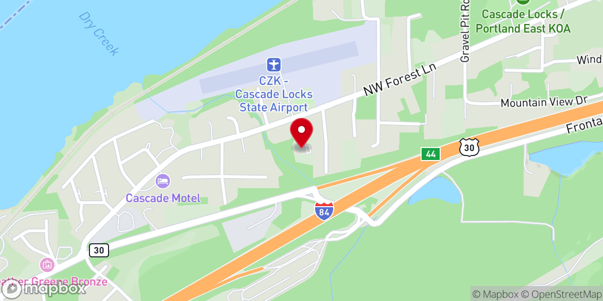 Map showing location of Cascade Locks Bible Fellowship