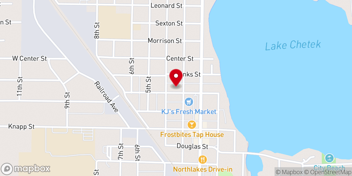 Map showing location of Chetek United Methodist Church