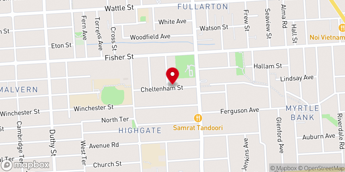 Map showing location of St Chad's Anglican Church