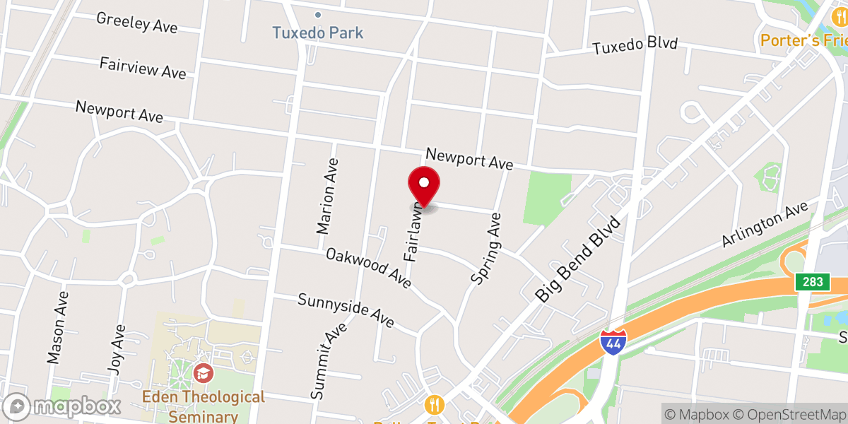Map showing location of Old Orchard Presbyterian Church