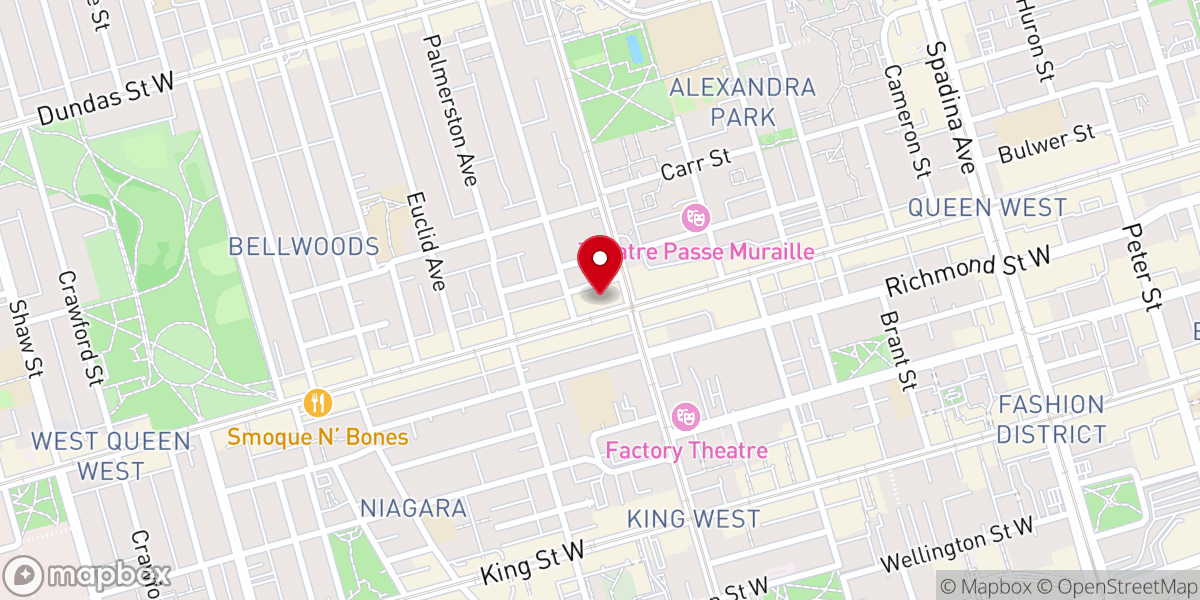 Map showing location of Toronto Alliance Church