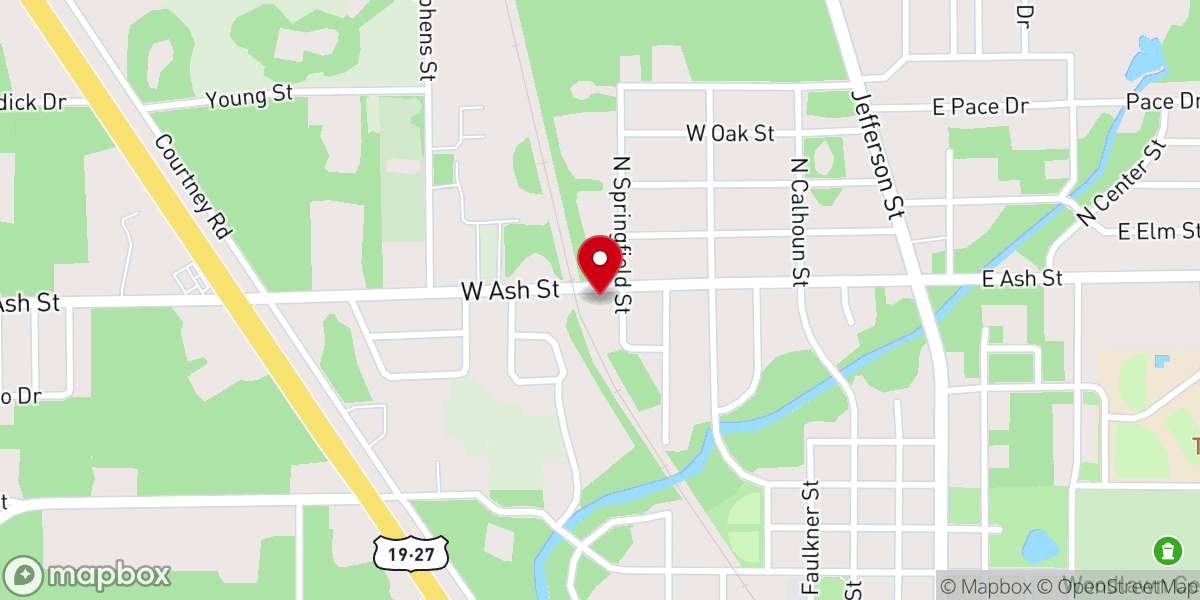 Map showing location of Ash Street Church of Christ