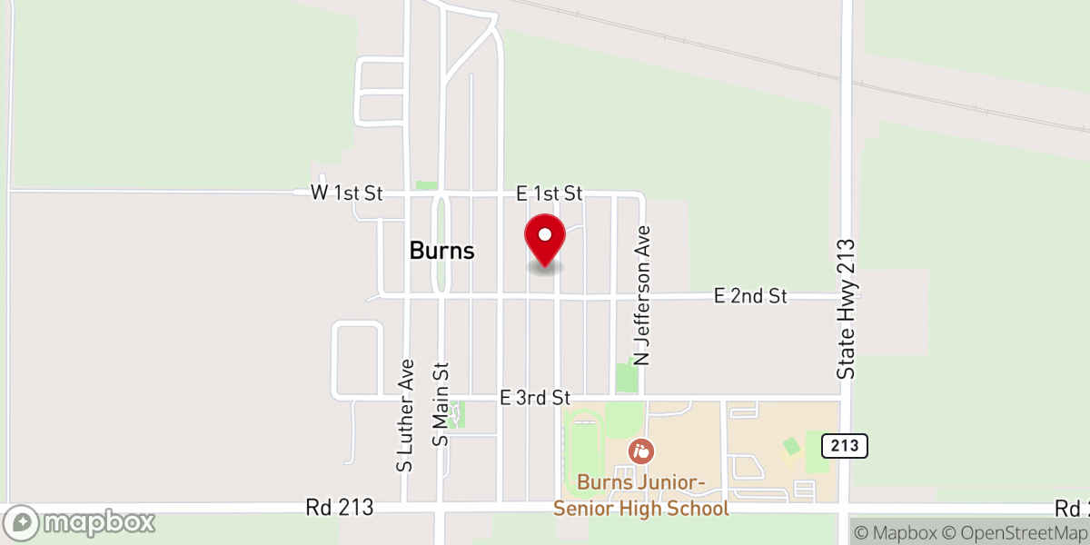 Map showing location of Presbytarian Church of Burns