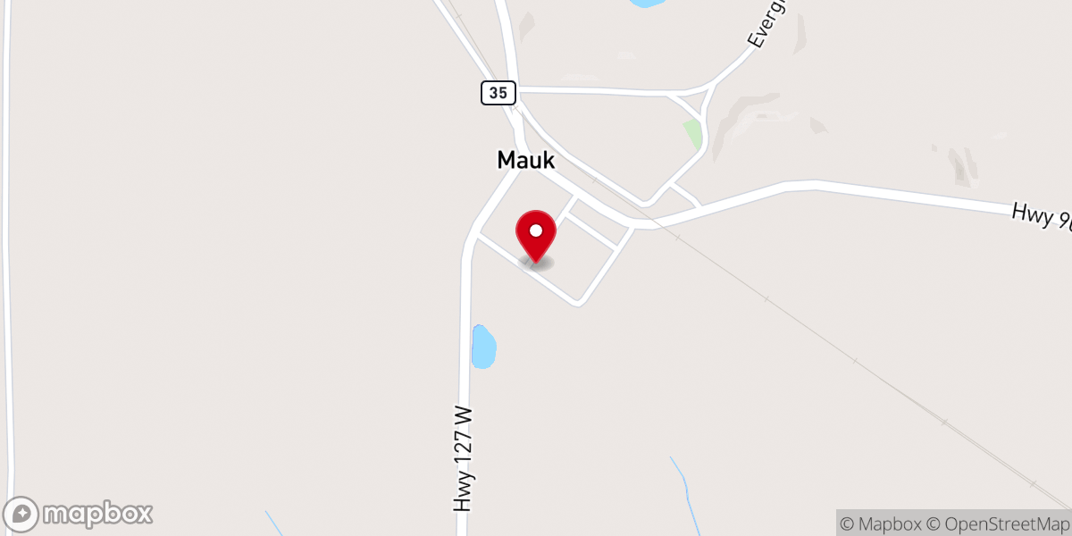 Map showing location of Mauk United Methodist Church