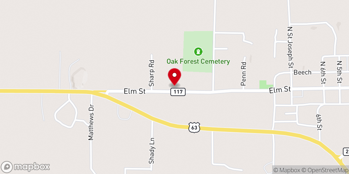 Map showing location of Black Rock Church of Christ