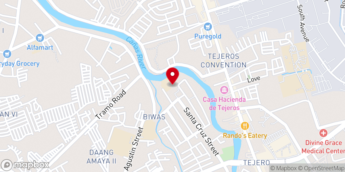 Map showing location of Diocesan Shrine of Saint Augustine and Parish of the Holy Cross - Tanza
