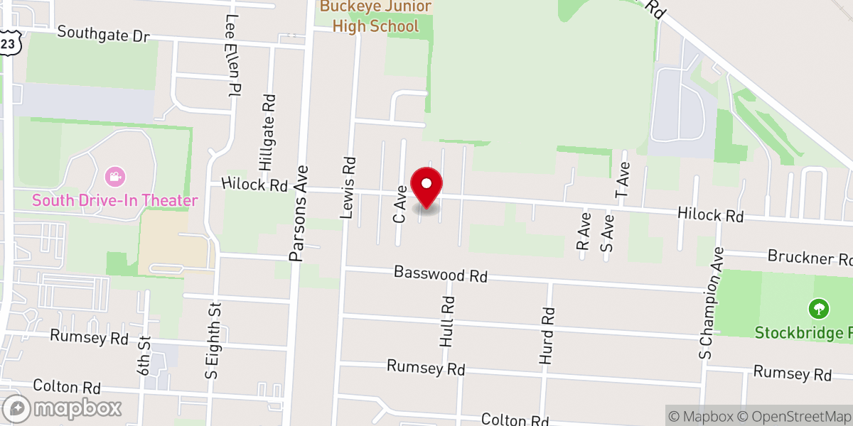Map showing location of Columbus Primitive Baptist Church