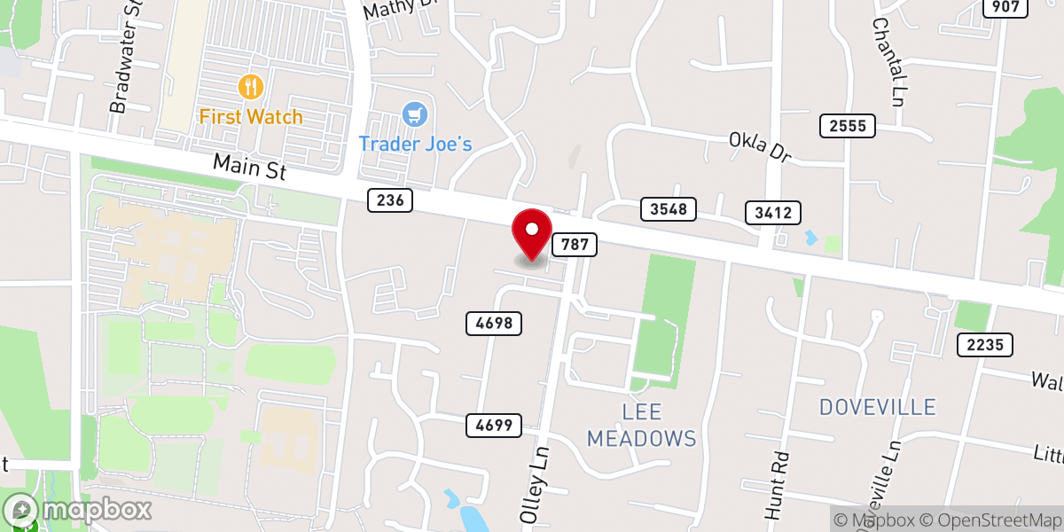 Map showing location of Calvary Hill Baptist Church