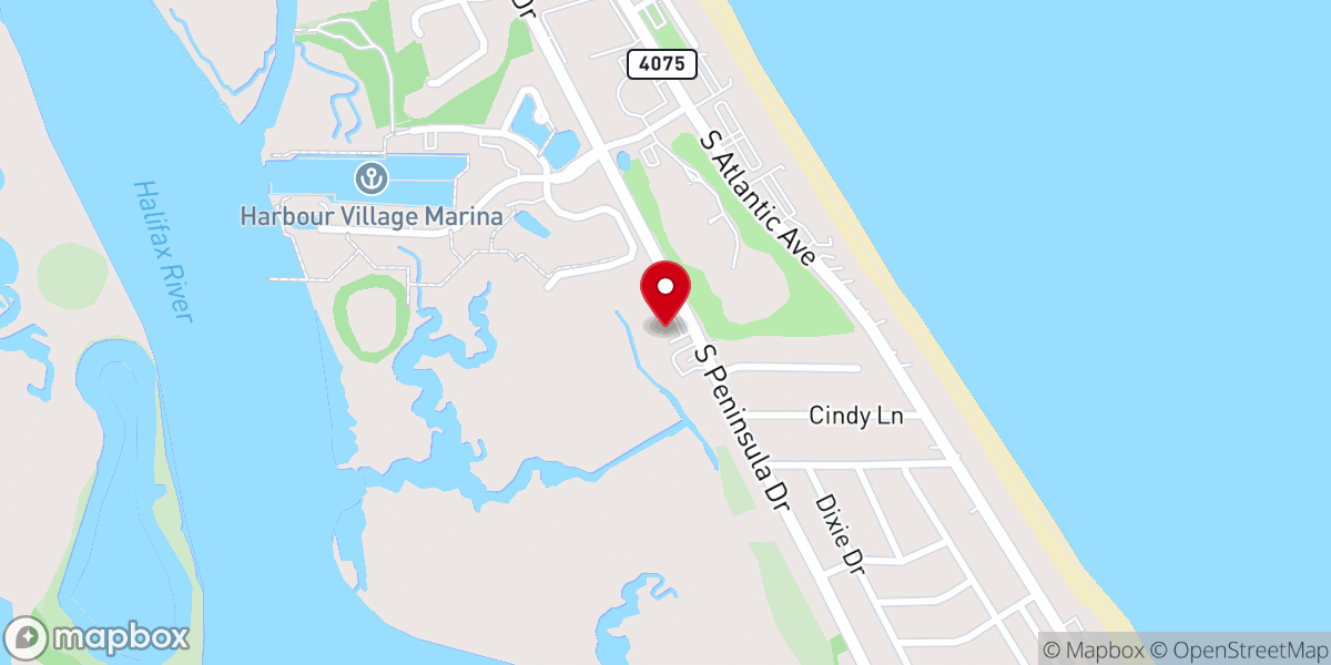 Map showing location of Salty Church Ponce Inlet