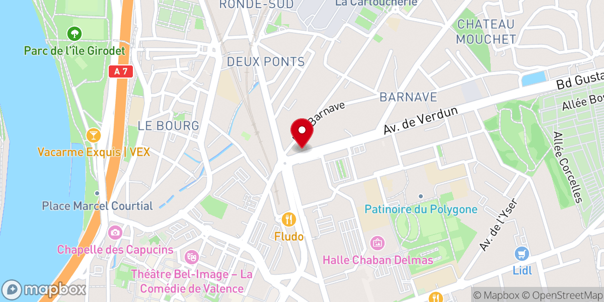 Map showing location of Eglise Protestante Evangélique du Valentinois