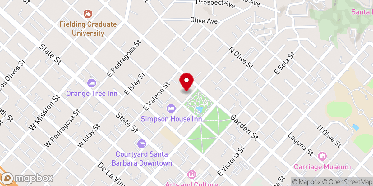 Map showing location of Unity of Santa Barbara Spiritual Community Center