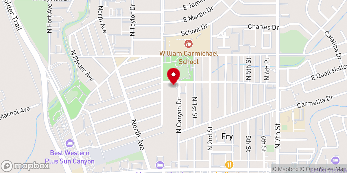 Map showing location of Temple Kol Hamidbar