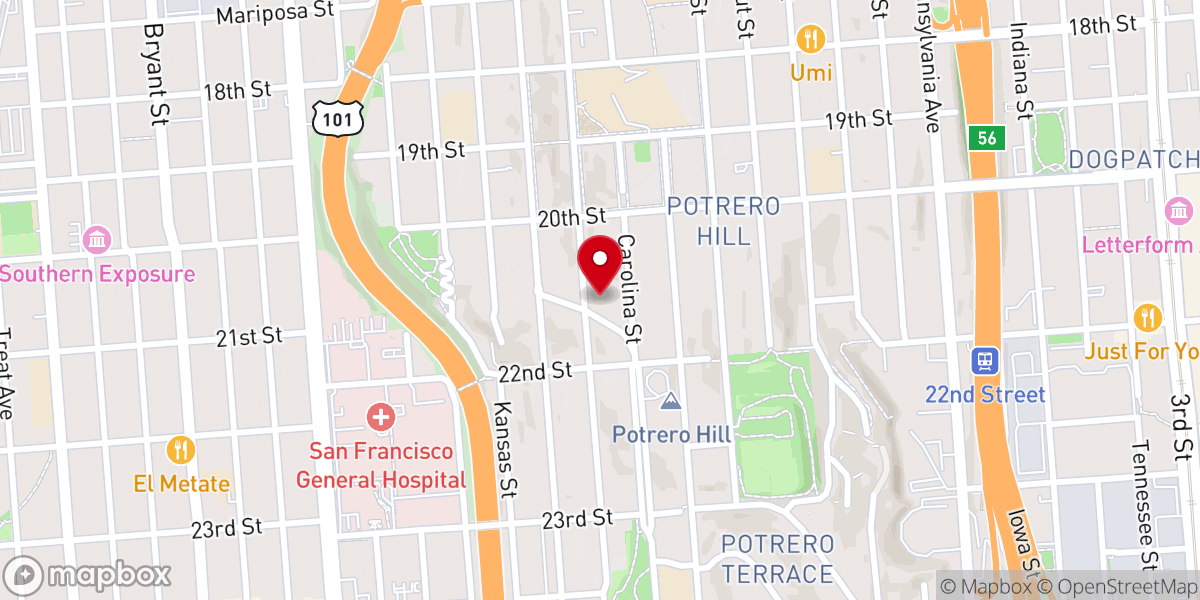 Map showing location of Sanctuary Church SF