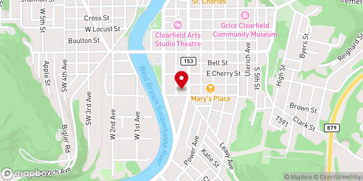 Map showing location of Trinity United Methodist Church