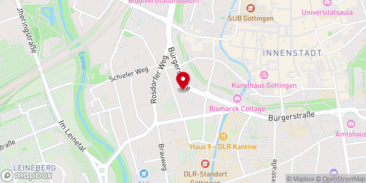 Map showing location of Göttingen International Church