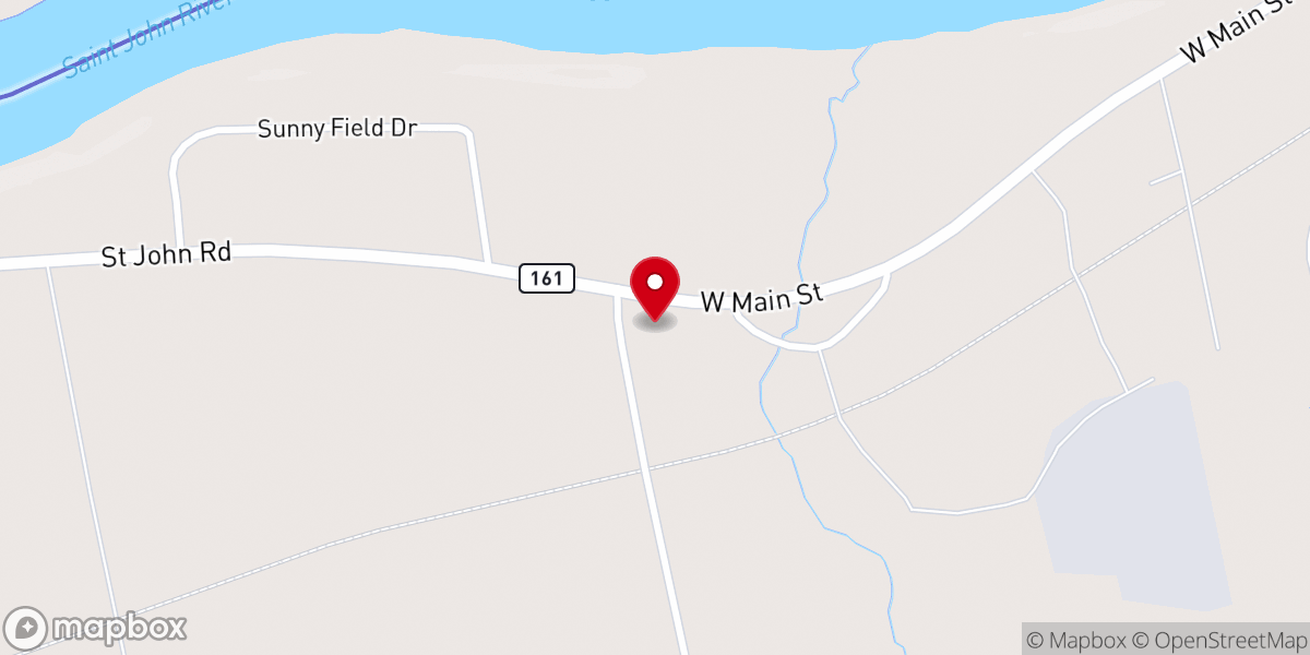 Map showing location of Fort Kent Bible Church