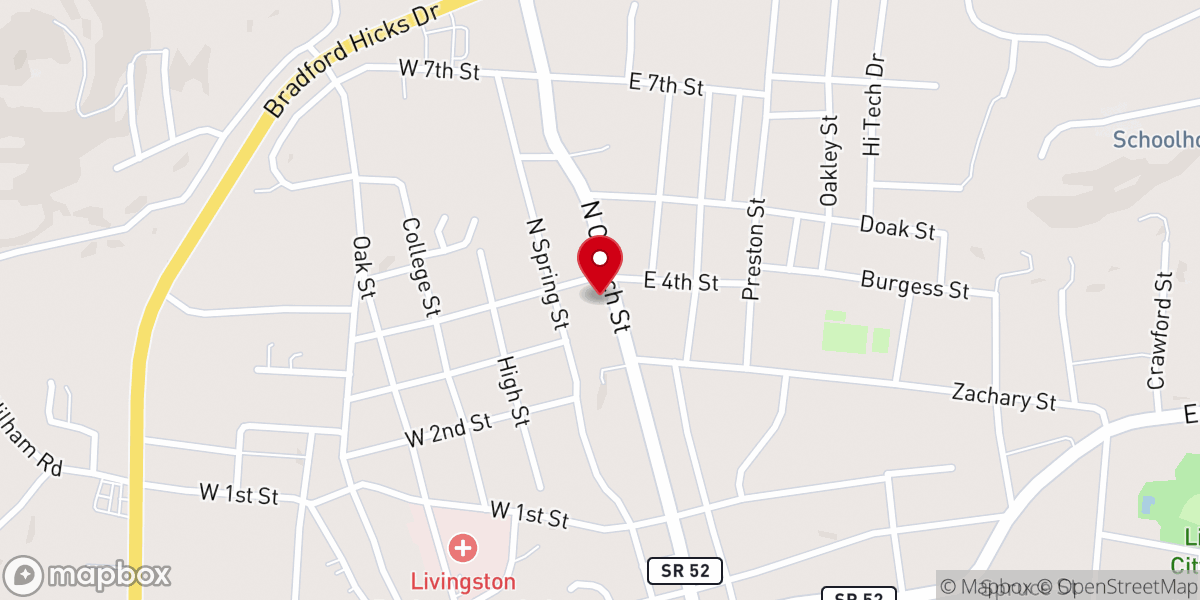 Map showing location of Exchange Club/Holland J Stephens Center