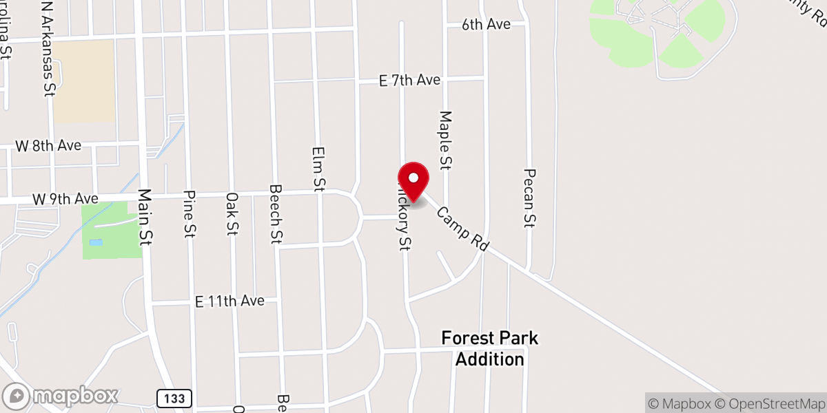 Map showing location of St Mark's Episcopal Church