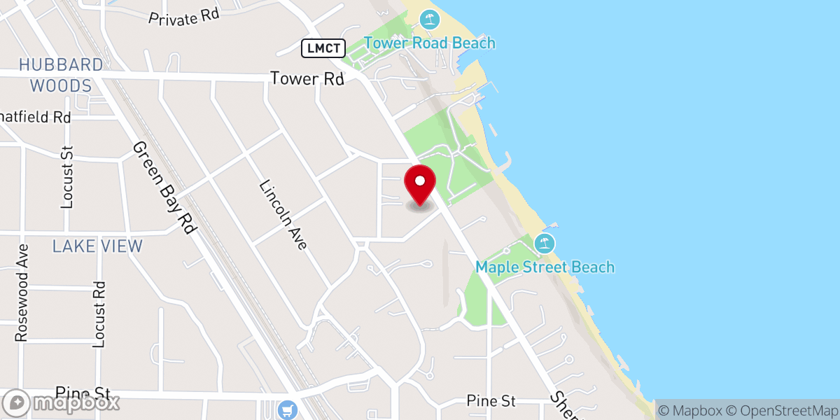 Map showing location of Christ Church of Winnetka