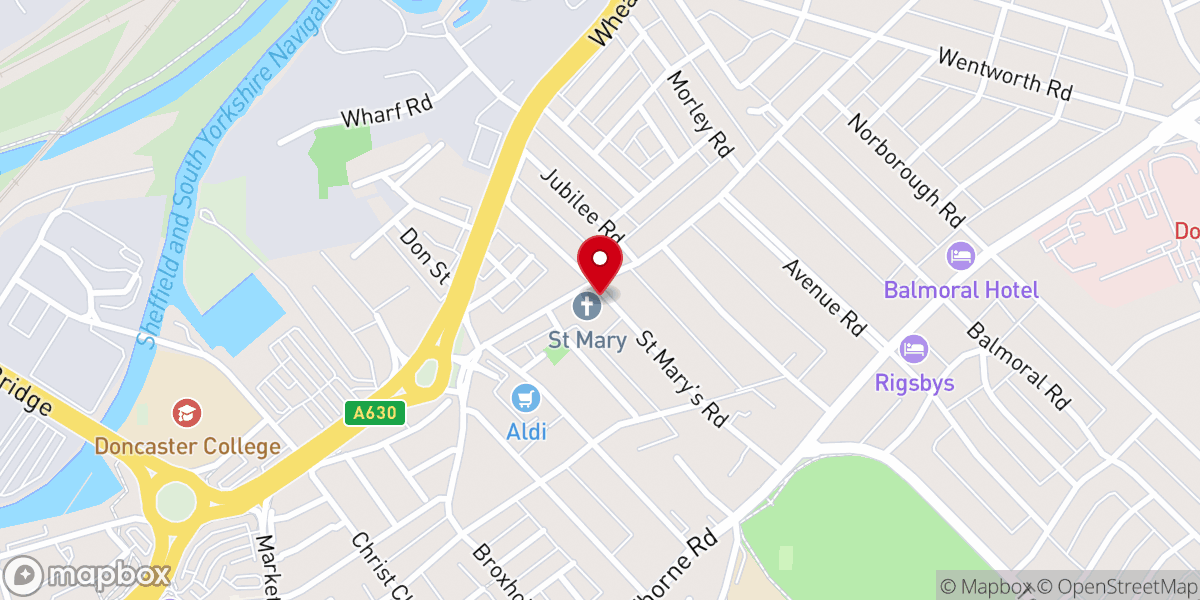 Map showing location of St Mary's Church