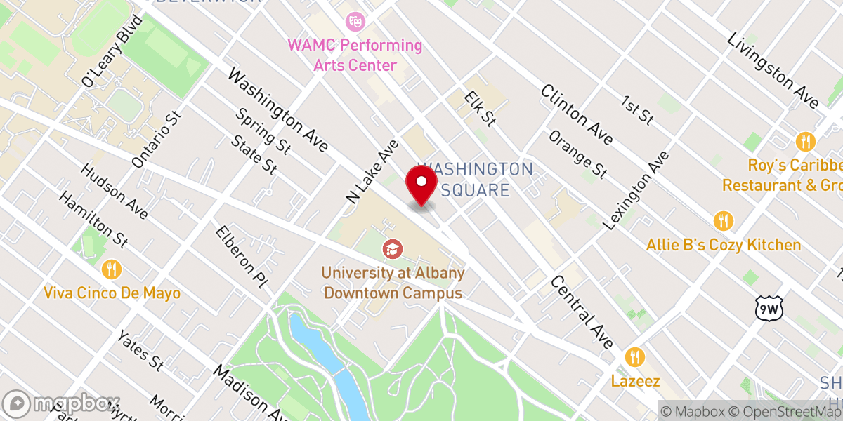 Map showing location of Albany Unitarian Universalist