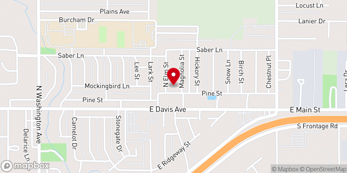 Map showing location of Weatherford Church of Christ