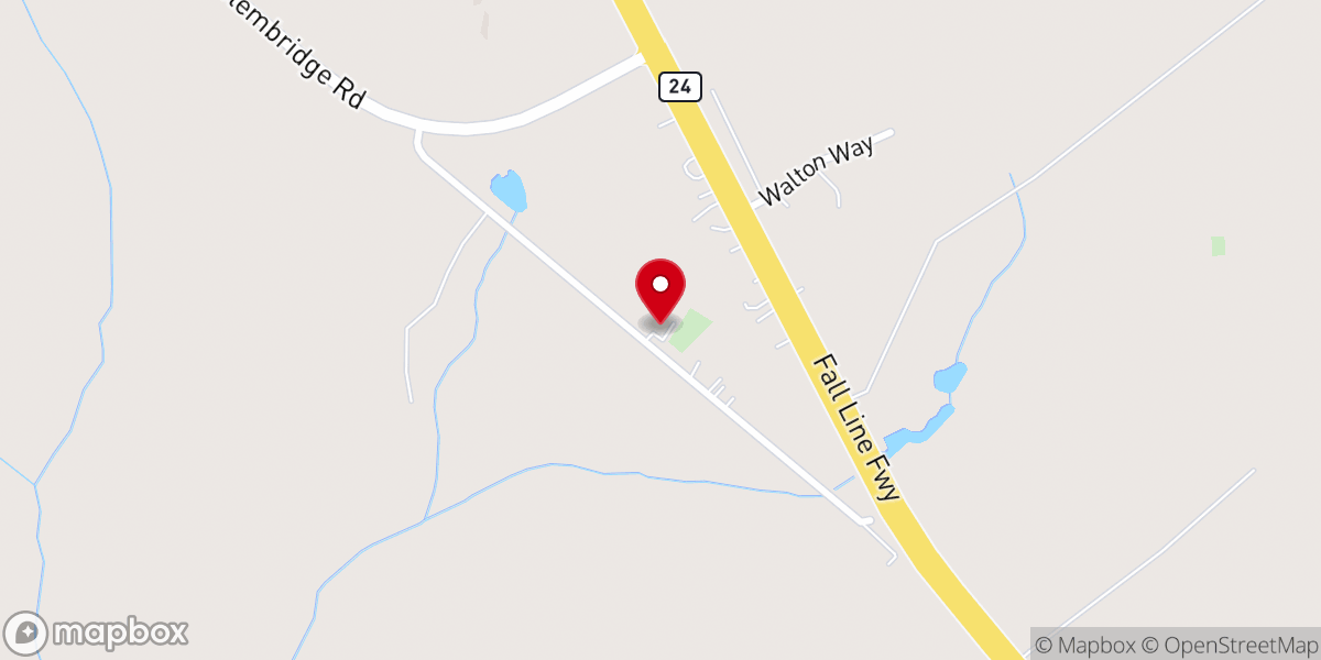 Map showing location of Oak Bethel Pentacostal Church
