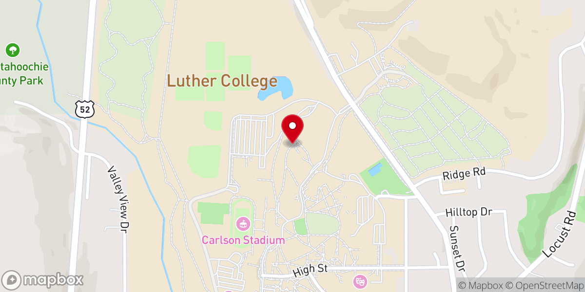 Map showing location of Luther College