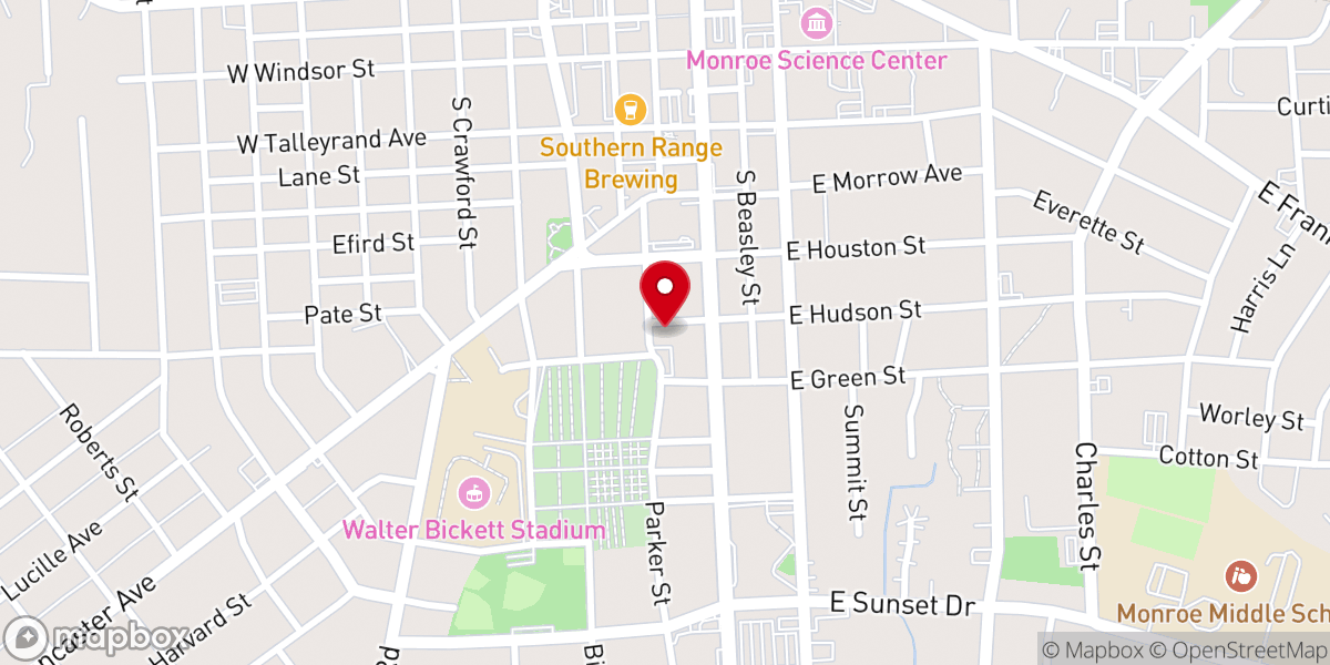 Map showing location of Black's Presbyterian Church