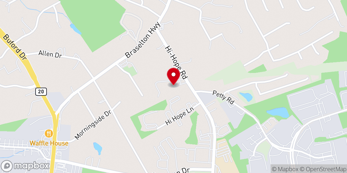 Map showing location of New Canaan Baptist Church