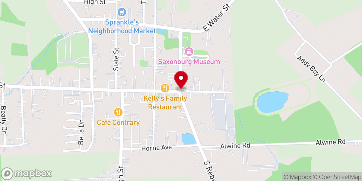 Map showing location of Saxonburg Memorial Church