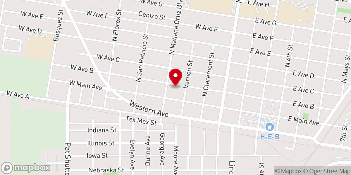 Map showing location of Templo Sion Pentecostal Hlnss