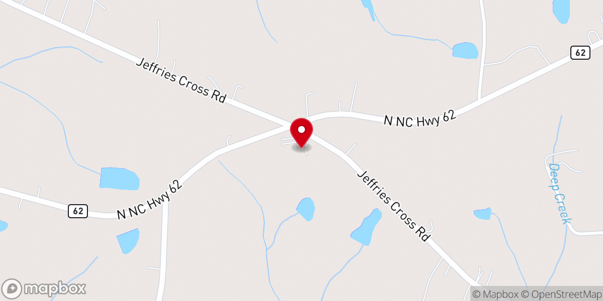 Map showing location of Jeffries Cross Baptist Church