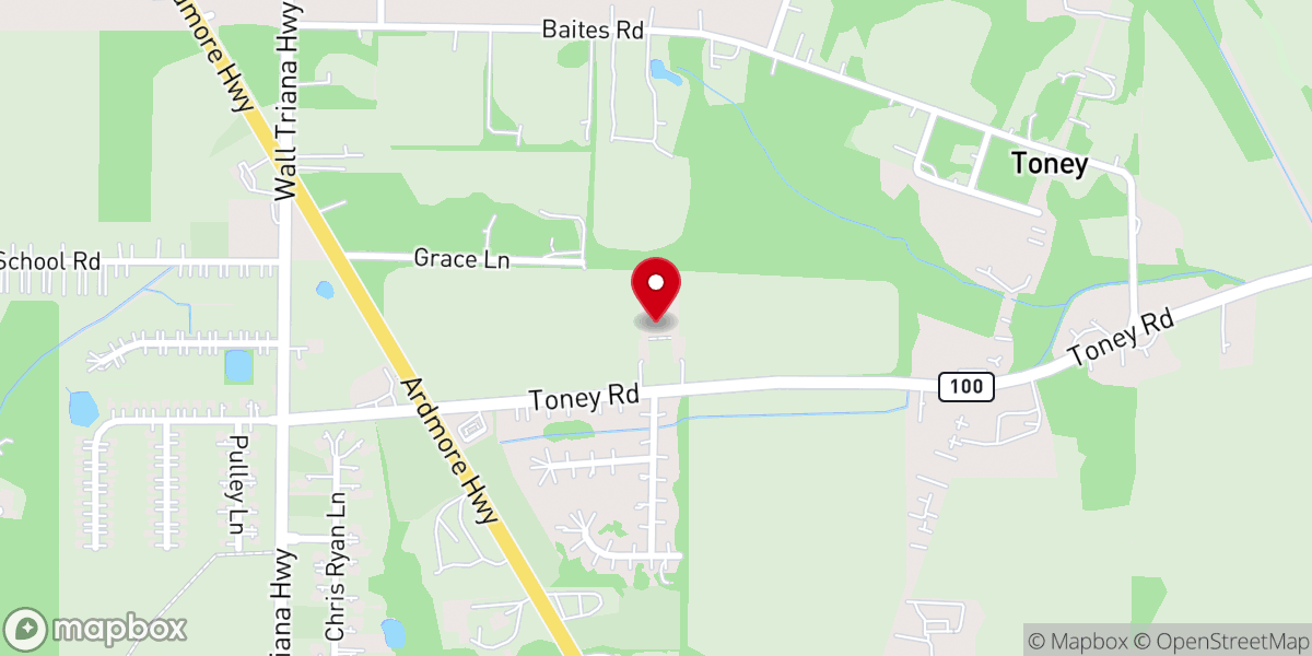 Map showing location of Harmony Baptist Church