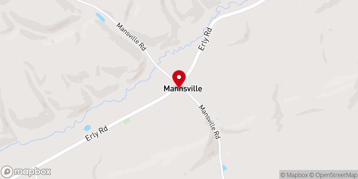 Map showing location of Mannsville Lutheran Church