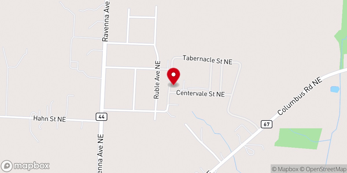 Map showing location of Akron District Nazarene Center