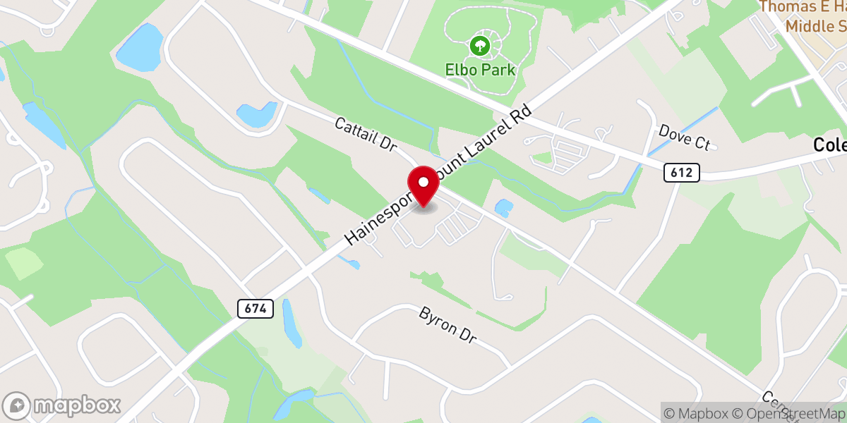 Map showing location of Mount Laurel Living Nativity