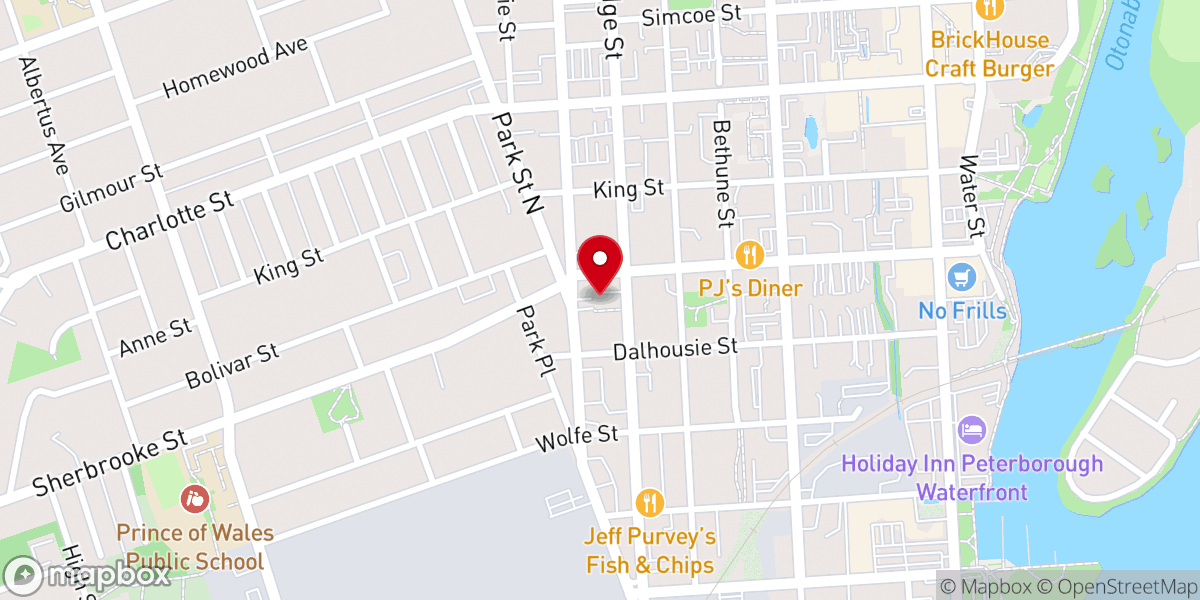 Map showing location of All Saints' Anglican Church