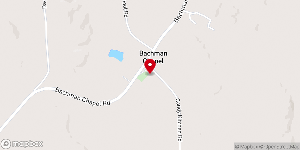 Map showing location of Bachman Chapel Lutheran Church