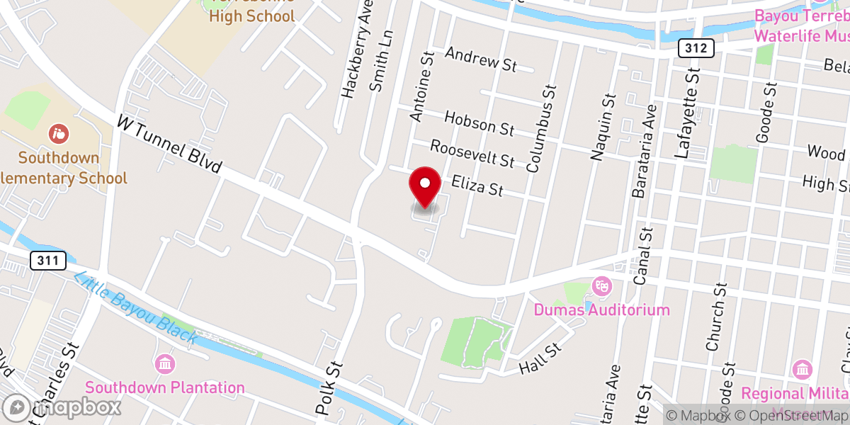 Map showing location of Department of Children & Family Services