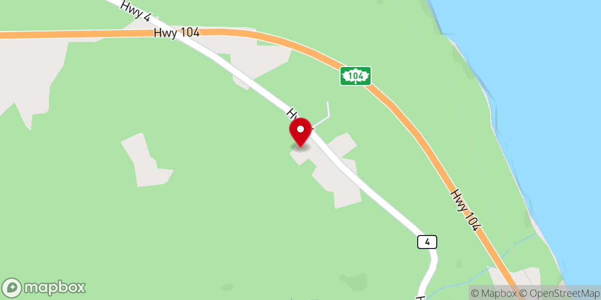 Map showing location of Hindu temple port Hawkesbury