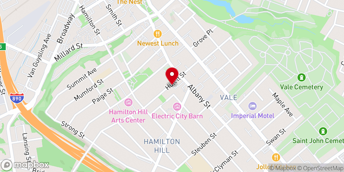 Map showing location of Duryee Memorial AME Zion Church