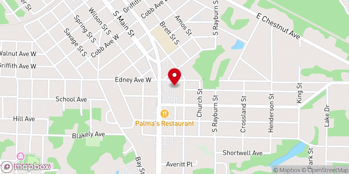 Map showing location of Central Baptist Church