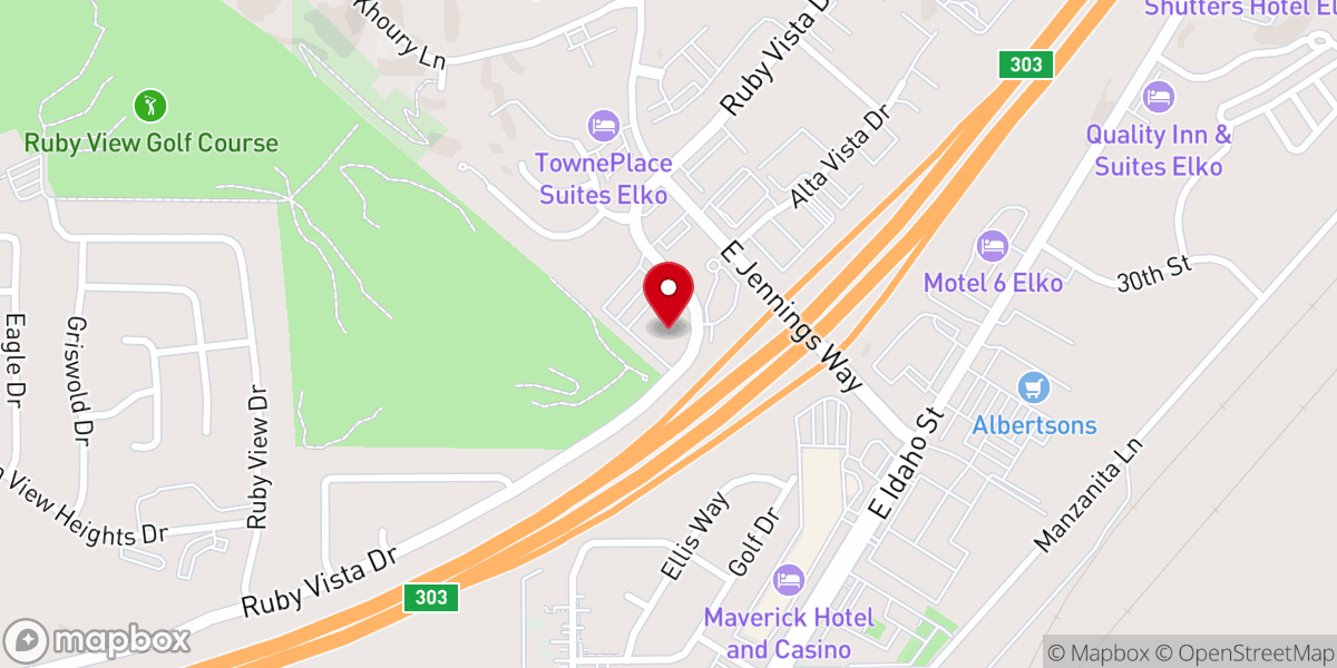 Map showing location of Elko Nevada Temple
