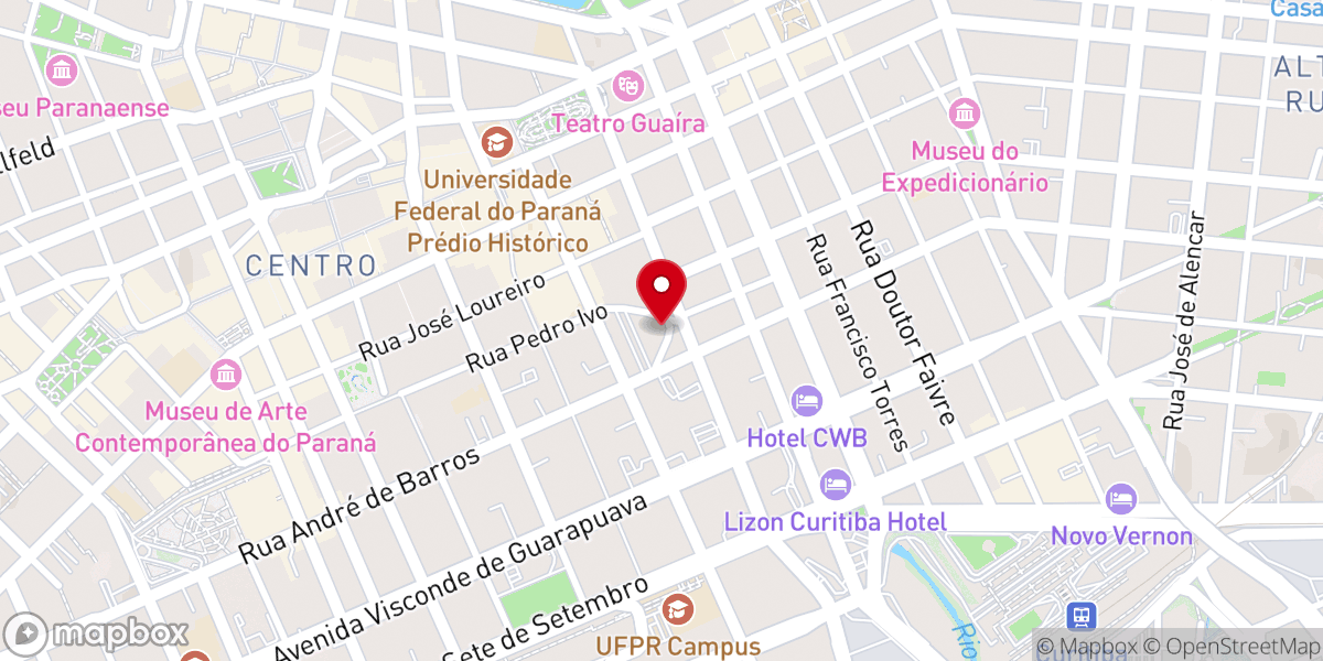 Map showing location of Santuário de Nossa Senhora de Guadalupe