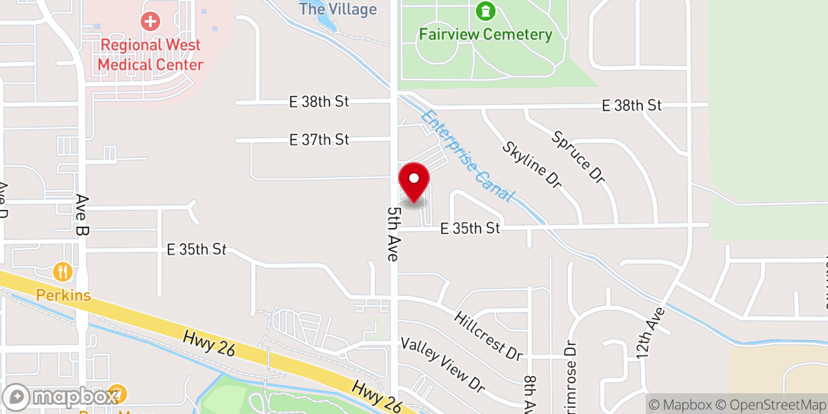 Map showing location of Foursquare Gospel Church