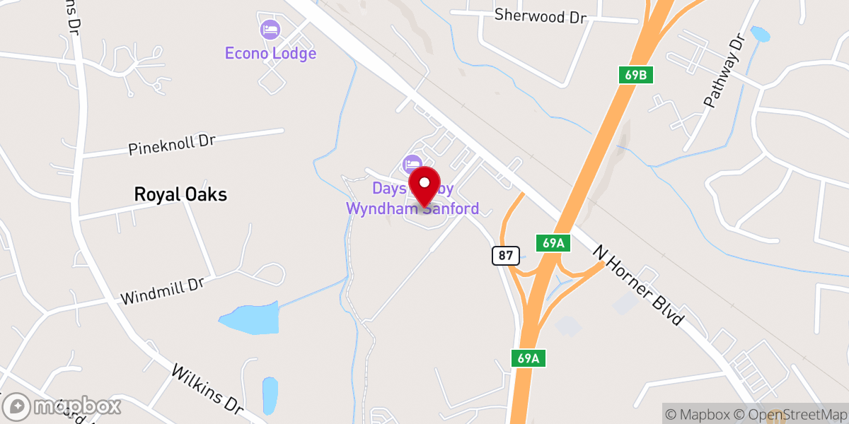 Map showing location of Christ Church Sanford, PCA